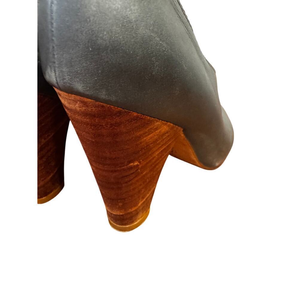 Fortress of Inca x Anthropologie Lucita Gray Leather Dipped Heeled Booties (8) - Picture 8 of 8